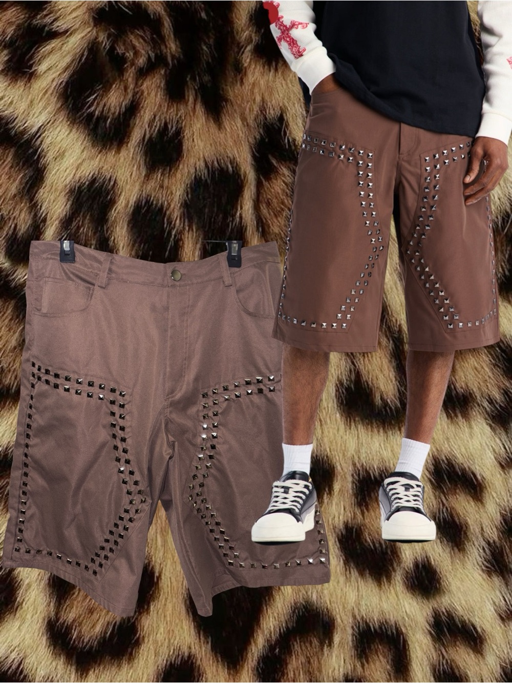 (SIZE 36) NOVAMEN Studded Shorts